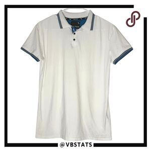 Stone Falcon Mens Collared Classic Short Sleeve Golf Polo Shirt White Size Small